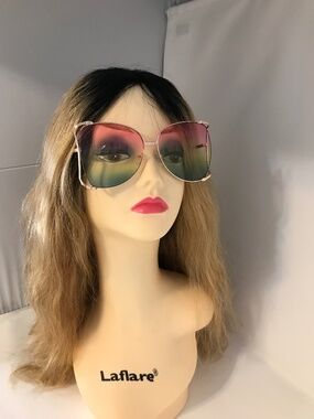 Viral Rainbow Lens Sunglasses Pearl Detail Gold Frame Y2K Clean Girl Aesthetic I